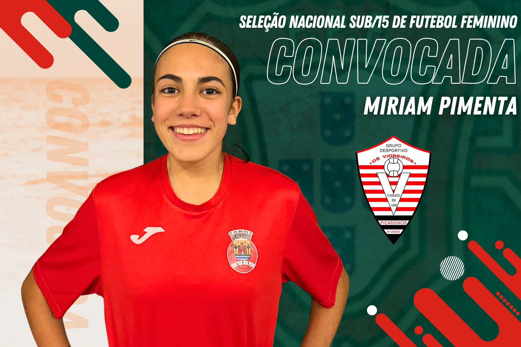 Miriam Pimenta called up to the Portugal U15 Women’s National Football Team